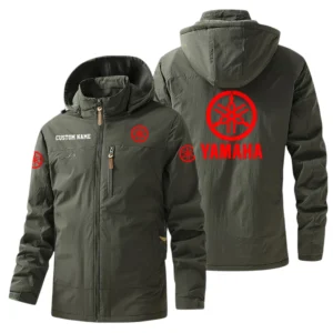 Yamaha Motor Windbreaker Jacket Hooded, Warm Lining Waterproof Outdoor Running Jacket For Men, Custom Name HIHI240225Y17WO88YAM