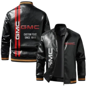 Vintage GMC Car Exclusive Logo Jacket, Classic Ribbed Collar and Striped Cuffs, Custom Name TN21032025Y12LJ93CT1GMC