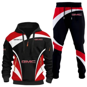 GMC Car Half Zip Hoodie x Long Pants Set All-over Print, Custom Name HIDI140325Y26QZ3HGMC