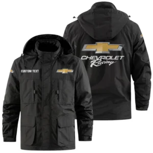 Chevrolet Racing Exclusive Logo Windbreaker Jacket Hooded Detachable, Outdoor Jacket Multi Pocket, Custom Name HIDI190325Y26WMPCHR