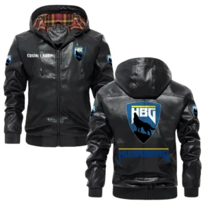 Husaberg Exclusive Logo Hooded Jacket PU Leather x Durable Windproof Warm Soft Checkered Lining, Custom Name HG010425Y47JHLCT1HUS