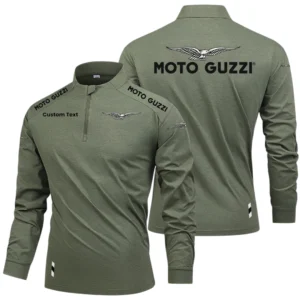 Moto Guzzi Limited 2025 Long Sleeve Shirt, Stand Collar Quarter Zip-up Custom Name HIDI280325Y49LMT05MOG